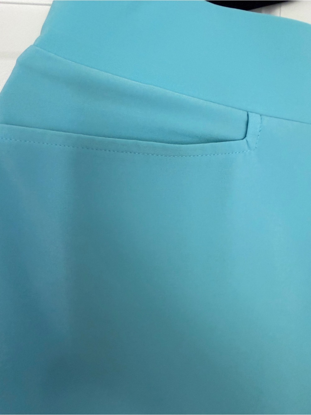 Chico's Aqua Pleated Hem Mini Skirt - Picture 2 of 7